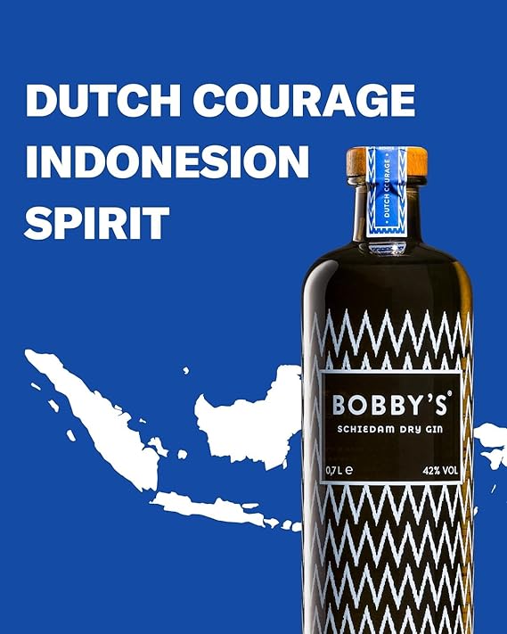 Gin Bobby’s Schiedam Dry Gin 70cl 42% vol in astuccio con bicchiere personalizzato