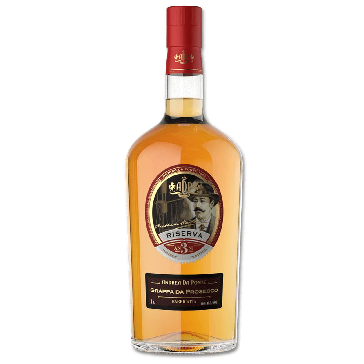 Una grappa limpida e sincera, dal color giallo paglierino, nata dalla selezione di vinacce da Prosecco dei colli di Conegliano e invecchiata 3 anni in fusti di rovere di Slavonia.
Il suo bouquet è reso unico dalle delicate essenze di fiori e legni balsamici che invitano il palato ad appropriarsi del suo gusto morbido e deciso, puro nelle sue note vanigliate che si aprono a sentori di mela e sfumature di crosta di pane.