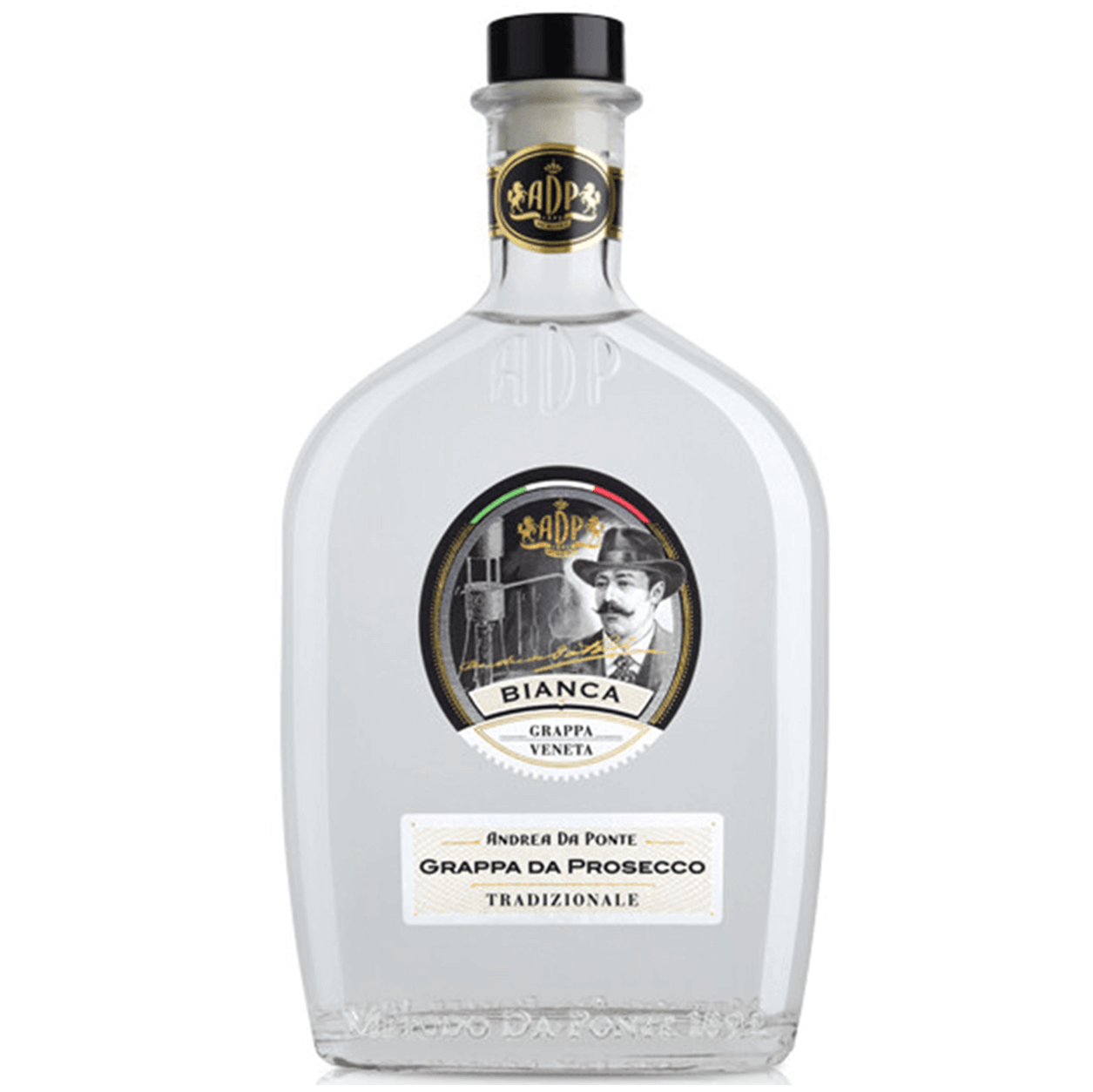 Grappa Bianca Da Ponte nasce da una selezione di vinacce freschissime di uve Glera (Prosecco) distillate con un particolare alambicco discontinuo, da noi progettato e realizzato.
Questo nuovo impianto opera in stretta osservanza dei principi del Metodo Da Ponte, rinomato per la sua capacità di mantenere ed esaltare le note aromatiche dell’uva.
