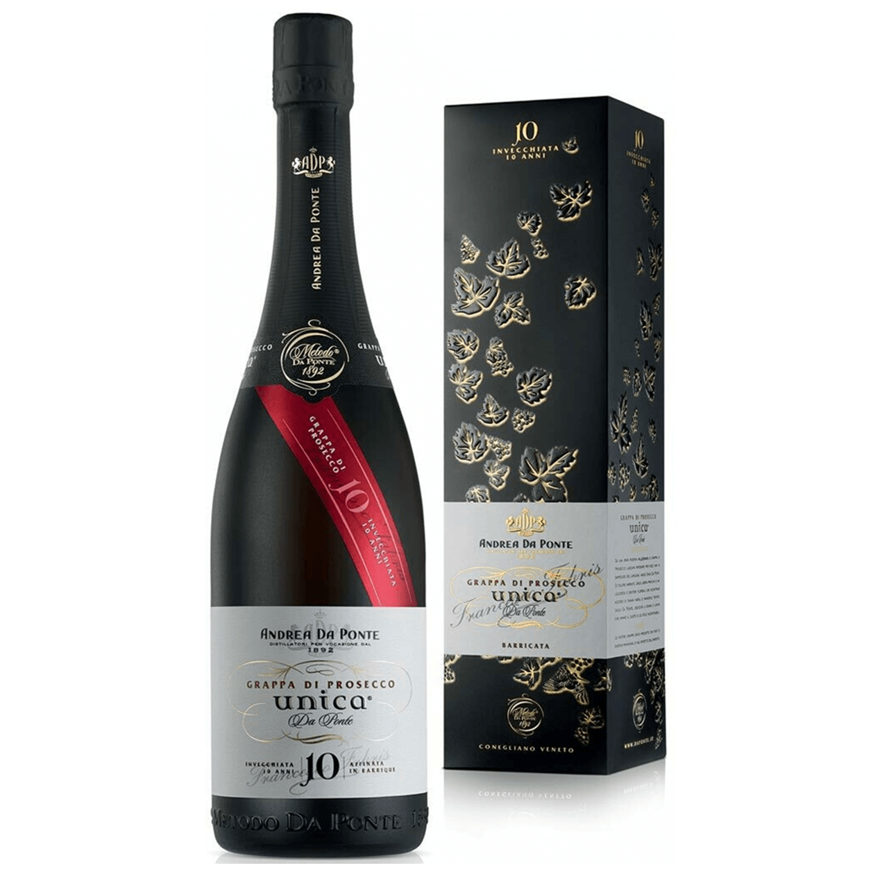 Grappa di Prosecco 10 Anni di Invecchiamento Unica Andrea Da Ponte 70cl in astuccio regalo