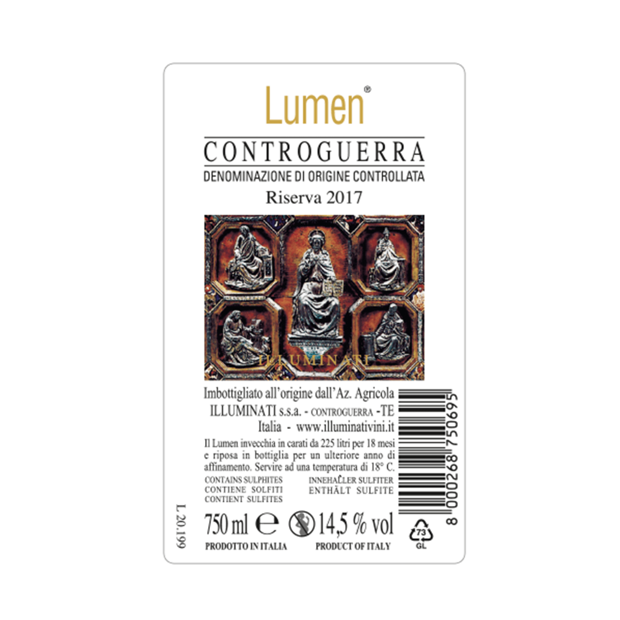 Lumen Riserva Montepulciano d'Abruzzo DOC 2017 Controguerra 14,5%vol Illuminati Az. Agr. Controguerra