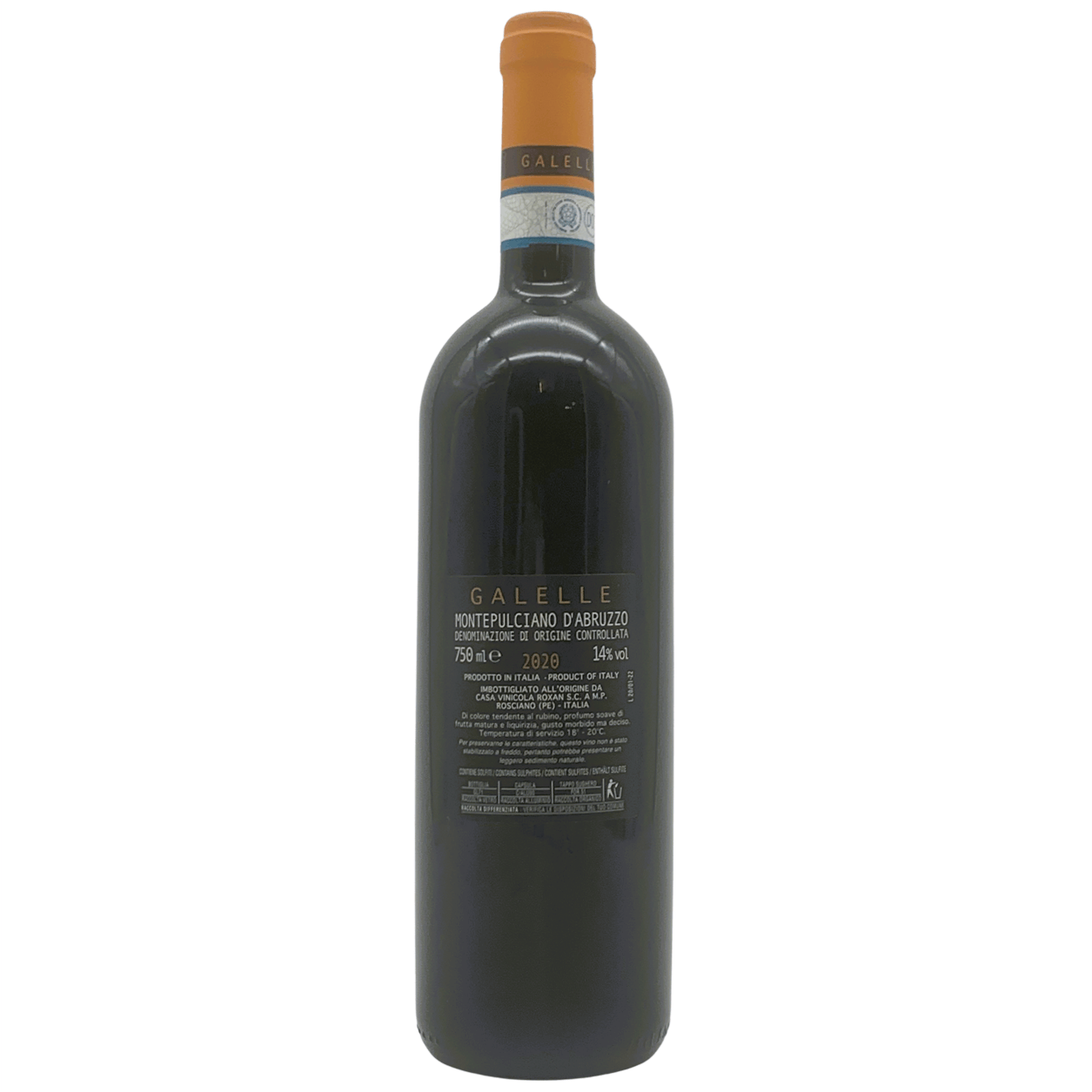 Montepulciano d'Abruzzo Dop Galelle Casa Vinicola Roxan 13,5%vol