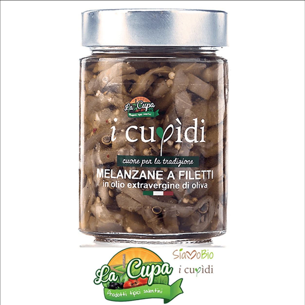 Melanzane a Filetti Senza additivi e conservanti in olio extravergine di oliva La Cupa