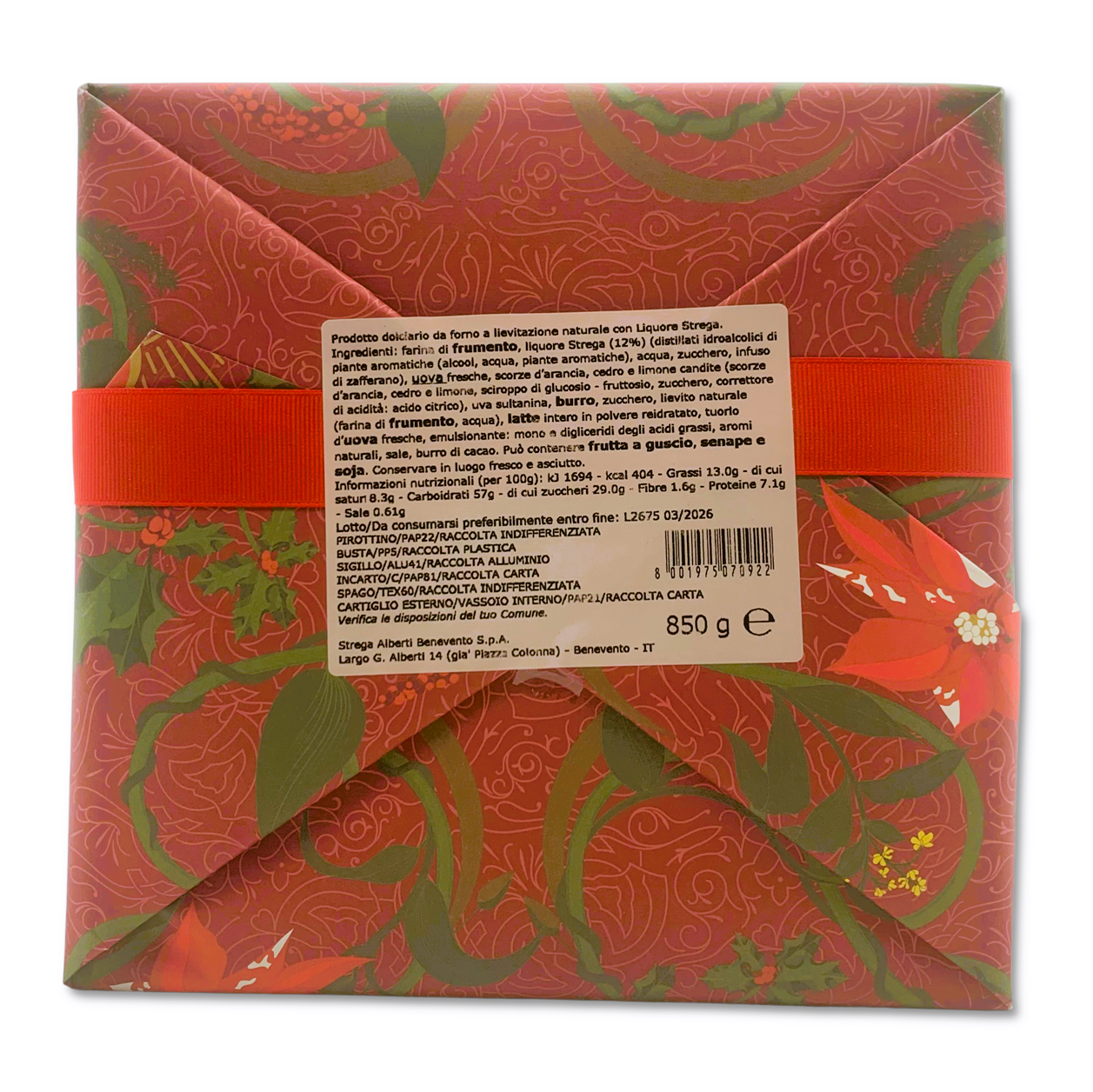 Pan Stregato + Rinforzo Panettone Imbevuto di liquore Strega Alberti 850G. Natale 2025 in busta regalo Strega