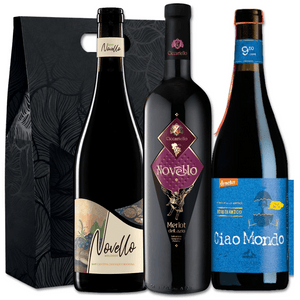 3x Novello 2026 Vino Rosso 3x75cl in confezione regalo