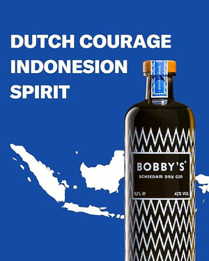 Gin Bobby’s Schiedam Dry Gin 70cl 42% vol in astuccio con bicchiere personalizzato