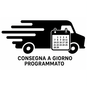 Decidi tu il giorno che preferisci ricevere la tua consegna, successivamente all'ordine invia un messaggio WhatsApp al 353 485 1175, oppure verrai contattato da noi.

La consegna potrà avvenire nell'arco di tutta la giornata lavorativa dal Lunedì al Venerdì, festivi esclusi, se disponibile per la sua zona si potrà anche decidere la fascia oraria AM-PM

La data di consegna scelta sarà condizionata dal giorno della data di acquisto e di spedizione, e dovrà essere posticipata di almeno 2 giorni da essa.