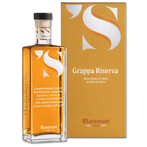 Invecchiata 18 Mesi in botti di rovere, è una grappa che conquista l’olfatto e il gusto con l’equilibrio delle sue note aromatiche. Ha un profilo signorile e raffinato, con una struttura complessa e un sapore ricco di vellutata morbidezza. Intensa e avvolgente nel gusto, dal profumo elegante e delicato, ’S Grappa Riserva è in grado di soddisfare anche i più esigenti appassionati di questo nobile distillato italiano, nelle occasioni più importanti e nella vita di tutti i giorni.