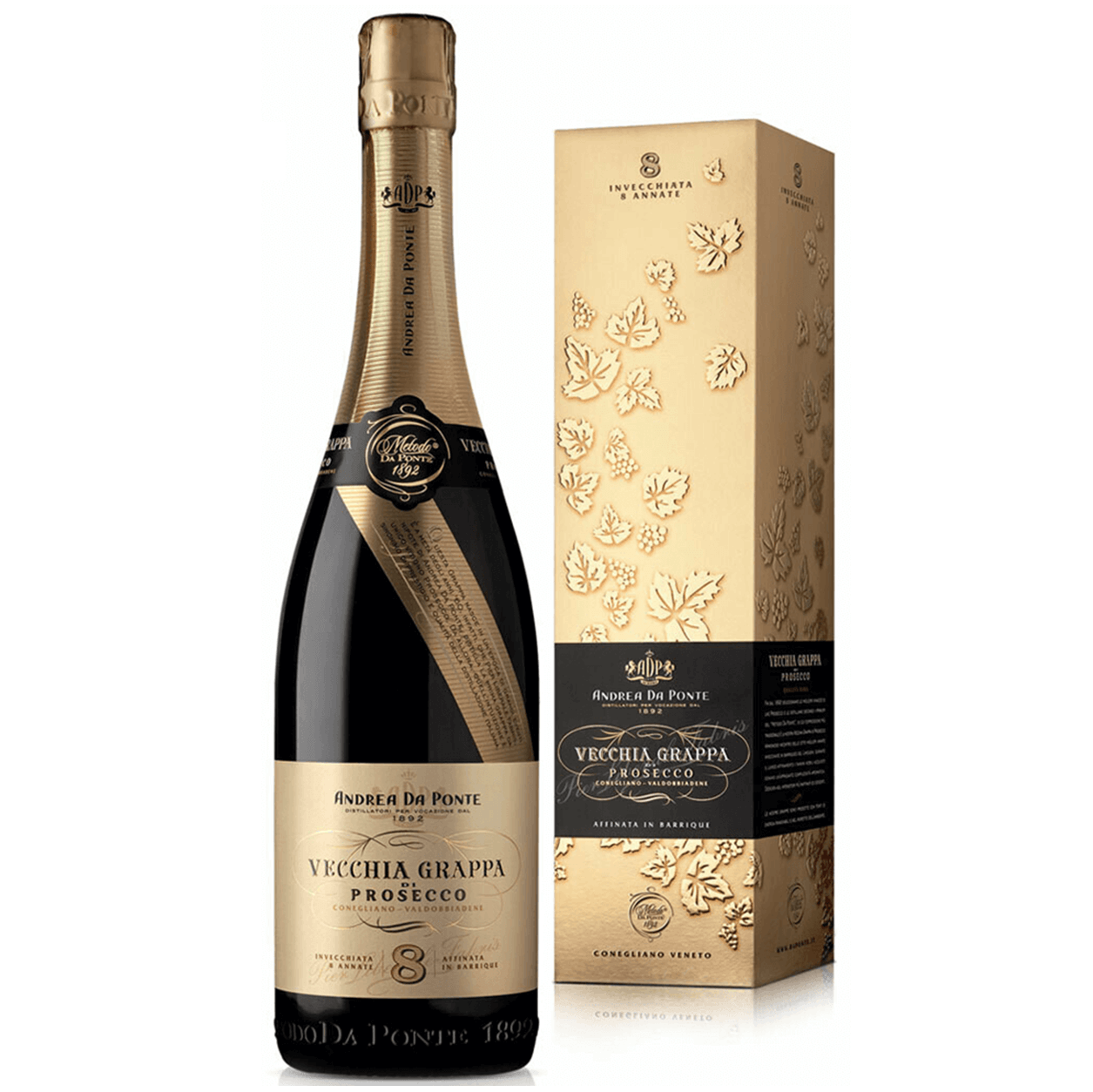 Vecchia Grappa di Prosecco 8 Annate Andrea Da Ponte 70cl in astuccio regalo