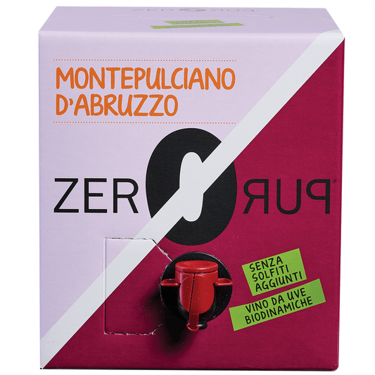 Montepulciano d'Abruzzo Zero Puro Orsogna Senza Solfiti aggiunti Bio Vegan in bag in box 3 litri