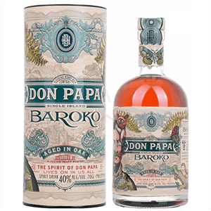 Don Papa Baroko 70cl in astuccio e 6 bicchierini in vetro