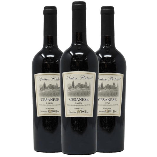 x3 Cesanese Antico Podere Vino Rosso Lazio IGP Giovanni D'Offizi 75cl