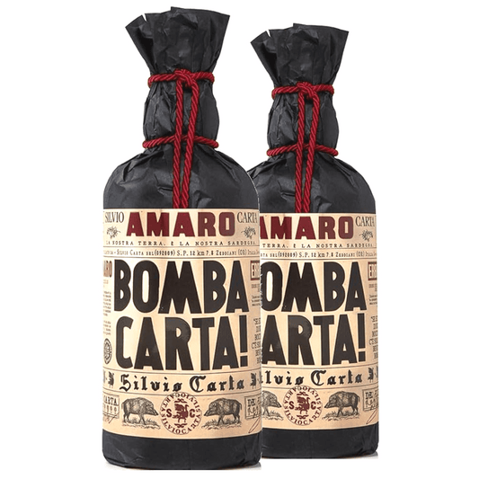 X 2 Amaro Bomba Carta Silvio Carta da Erbe Spontanee Sarde