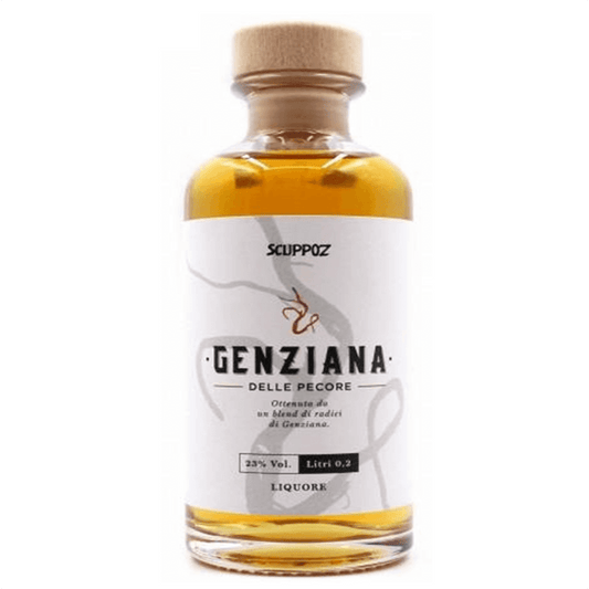 Genziana delle pecore in infusione di vino liquore artigianale Scuppoz Abruzzo 23%vol in busta regalo