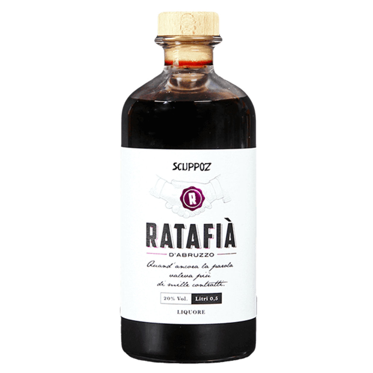 Ratafia liquore artigianale alle amarene e vino rosso Scuppoz Abruzzo in busta regalo