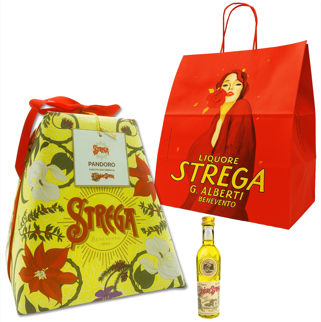 Il Pandoro Strega Alberti è ottenuto dalla lievitazione naturale e da ingredienti accuratamente selezionati. La gustosa e leggera crema al Liquore Strega gli conferisce un sapore unico ed inconfondibile.

Con Mignon di Liquore Strega per bagnare il panettone. Sublime!

🎁 In confezione regalo per sorprendere i tuoi amici, non devi pensare tu alla confezione.