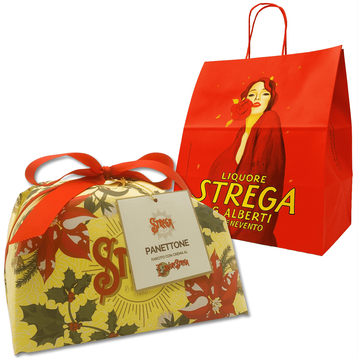 Il Panettone Strega Alberti è ottenuto dalla lievitazione naturale e da ingredienti accuratamente selezionati. La golosa farcitura con crema al Liquore Strega dona un inconfondibile tocco di personalizzazione al tipico panettone con uva sultanina e scorze candite di arancia.