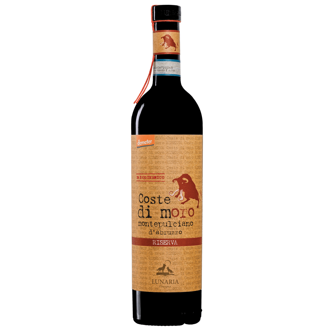 Affinamento di almeno 18 mesi in botti di rovere di medio grandi dimensioni.

Rosso rubino impenetrabile, al naso frutta rossa e confettura di amarena su tutto, lievi note di cacao e tostature ne completano il bouquet.

In bocca è caldo, giustamente tannico e quindi morbido, intenso, e con il tipico finale lungo e persistente