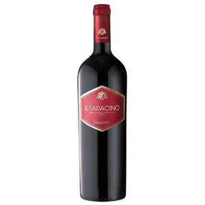 Uvaggio: Sanginella Nera 80%, Montepulciano 20%
Colore: Colore Rosso rubino intenso con riflessi violacei
Profumo: Sentori di frutta secca, tabacco e cacao
Gusto: Gusto ampio e persistente

La sua denominazione “Il Saracino” evoca la forte personalità di questo vino. Si deve alla presenza in Italia delle orde barbariche dei Saraceni che nel '300 stanziavano in Sicilia, che penetrate nelle nostre contrade esse contribuirono allo sviluppo di viti “Sanginella Nera” che bene attecchivano in 