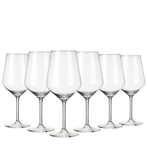 Bicchiere da vino da 530 ml
I bicchieri perfetti per una bottiglia speciale di vino rosso o bianco in occasioni speciali!
Per la gastronomia o gli eventi, questi calici da vino sono ideali 
Grazie alla particolare forma a calice svasato sono idonei anche per champagne o vini spumanti esaltando la formazione di perlage
Contenuto della confezione: 6 bicchieri in vetro, dimensioni: Ø 7,7 cm/ 21,7 cm/530 ml
Prodotti in Olanda e design Tedesco