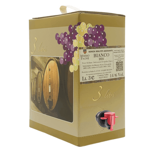 Autenticità senza compromessi
Prodotto senza solfiti aggiunti, non filtrato e non chiarificato, 
La purezza nel formato Bag in Box.

Caratteristiche del vino:

Vinificazione: prodotto senza solfiti aggiunti, non filtrato e non chiarificato. Fermentazione spontanea con lieviti indigeni per preservare le caratteristiche naturali del vitigno.
Profilo gustativo: Colore giallo paglierino con riflessi dorati. Profumi, far roteare nel bicchiere per permettere al vino di aprirsi, cambierà completamente