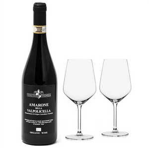 Amarone della Valpolicella DOCG Tenuta Vignega Bio 2015 Az. Agr. Cristiana Bettili in scatola regalo con calici in vetro