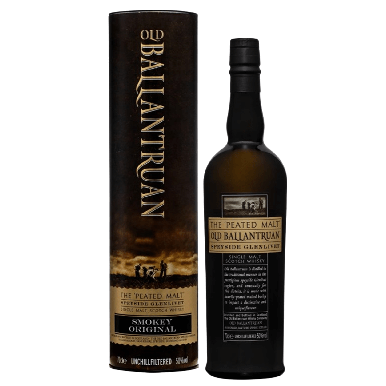 Whisky Torbato Old Ballantruan Peated Speyside Glenlivet Single Malt Scotch 70cl in astuccio