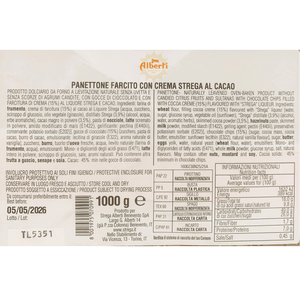 Panettone mit Schokoladencreme und Strega Alberti Likör 1kg + Natürliche Backtriebmittel (in einer Strega-Sammelgeschenktüte)