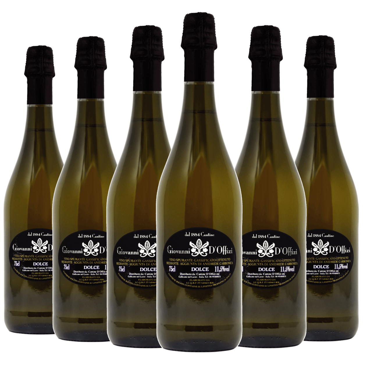 X 6 Vino Bianco Dolce Frizzante Cantine Giovanni D'Offizi 75cl