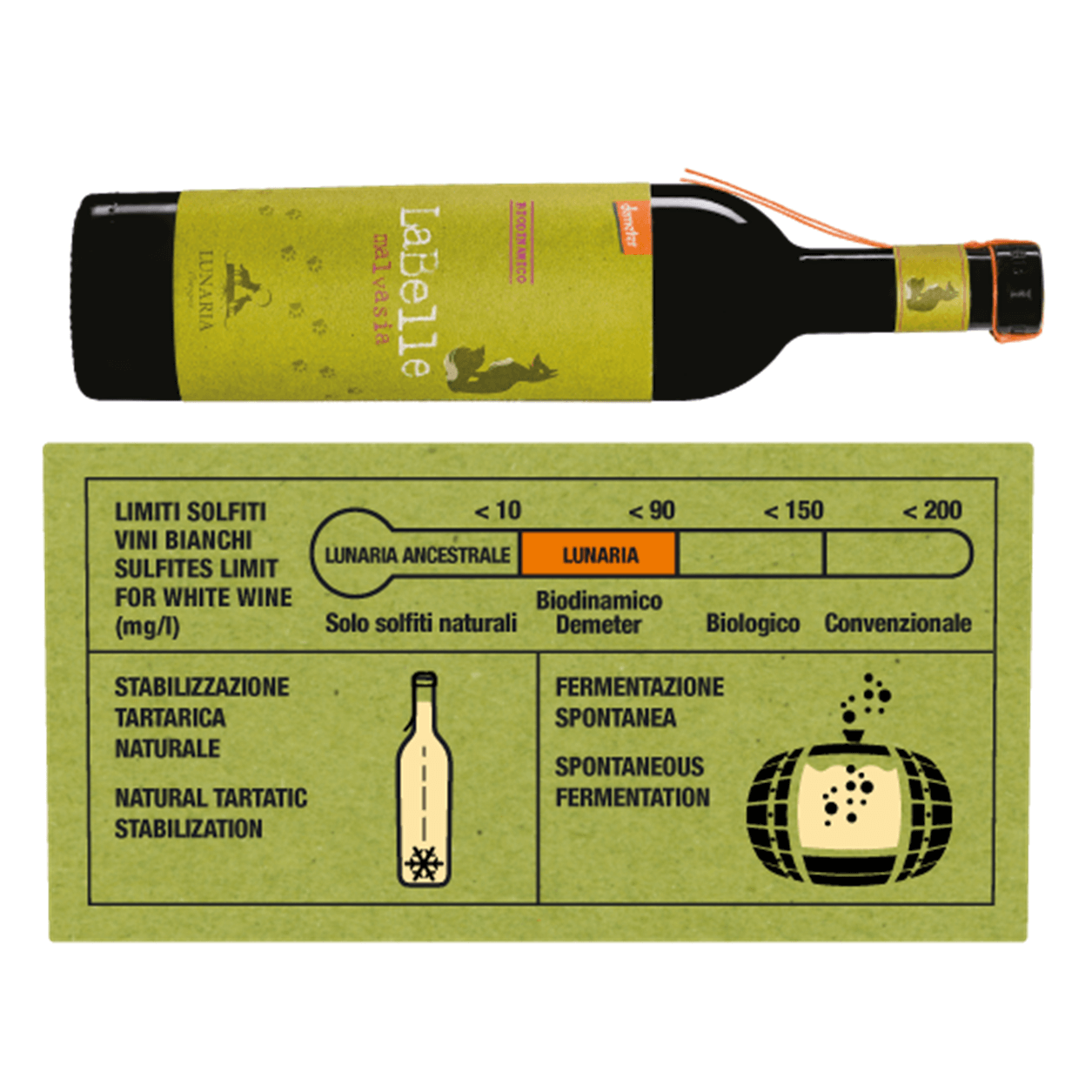 Malvasia Terre d'Abruzzo  Labelle Lunaria Orsogna Bio Demeter Vegan 75cl