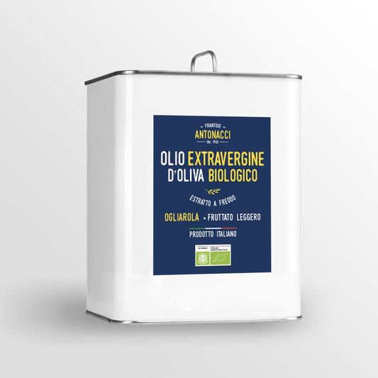 Olio Extra Vergine di oliva Ogliarola fruttato leggero Biologico Frantoio Antonacci San Giovanni Rotondo Puglia 3 litri