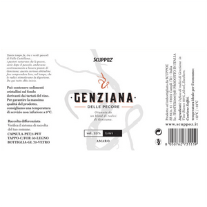 Genziana delle pecore in infusione di vino liquore artigianale Scuppoz Abruzzo 23%vol 50cl in busta regalo da enoteca