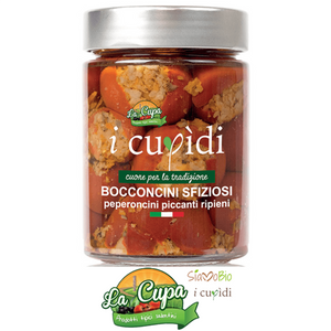Peperoncini Piccanti Ripieni Bocconcini Sfiziosi Senza additivi e conservanti in olio extravergine di oliva La Cupa