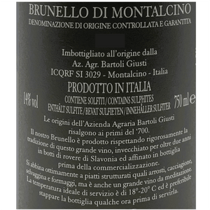 retro etichetta Brunello di Montalcino Docg 2020 Bartoli Giusti 75cl