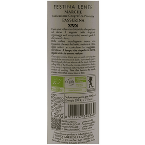 3 x Passerina Marche IGP Festina Lente Vino Bianco Biologico FIVI Tenuta la Riserva 3x75cl