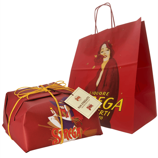 Pan Stregato Panettone Imbevuto di liquore Strega Alberti 850G. Lievitazione naturale (in busta regalo Strega collezionabile)