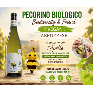 Vola Volè Bee Pecorino Terre di Chieti con Ape del Biologico portachiavi della Biodiversità in vigna